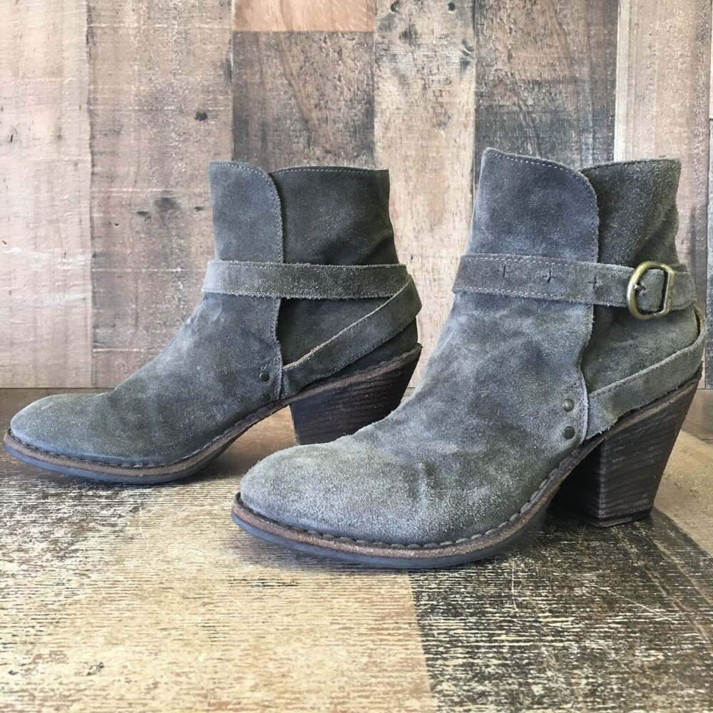 Fiorentini Baker Gray Suede Ankle Boots Womens EUR 38 US 8